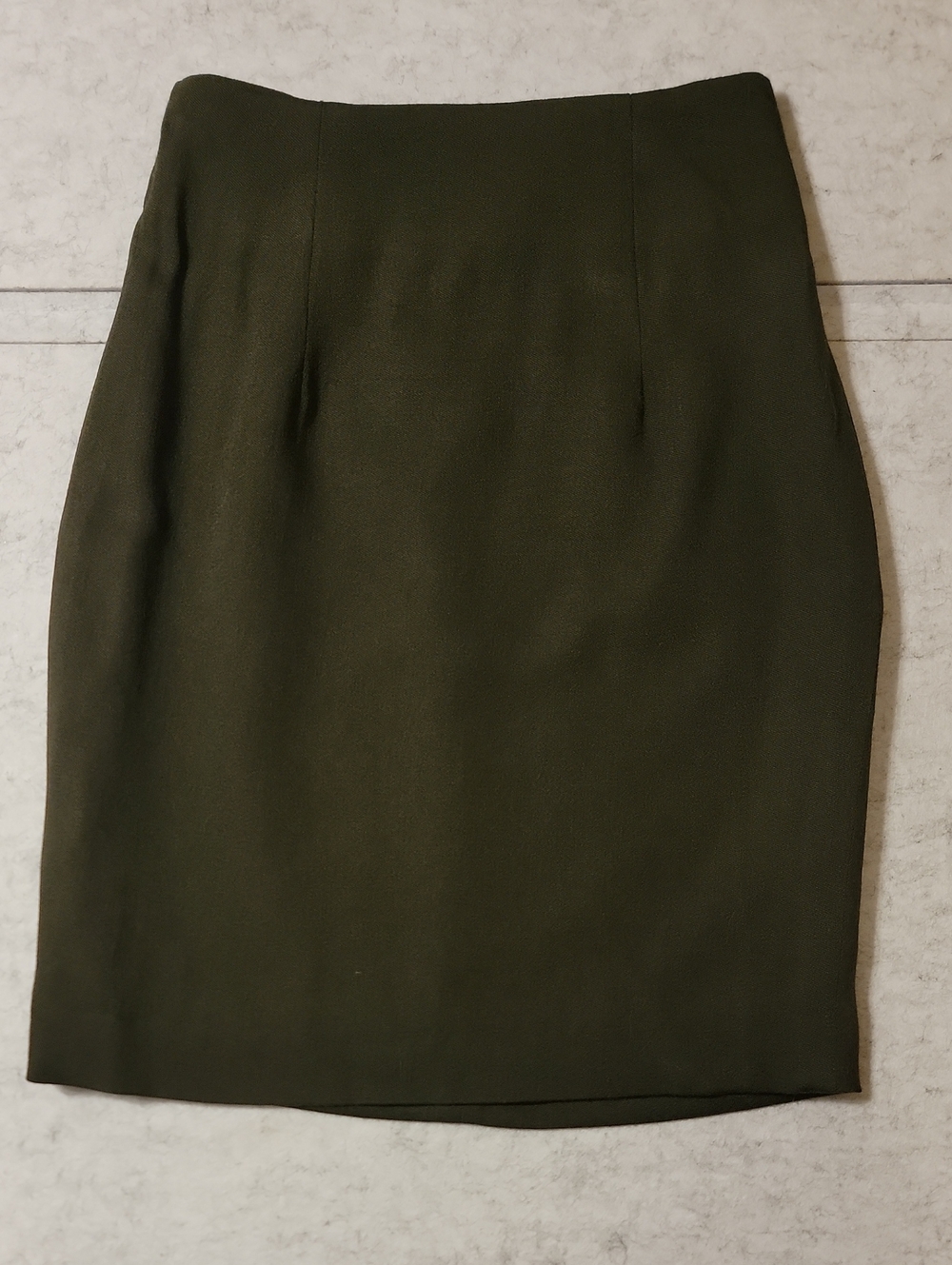Vintage Liberty Anne Pinkerton Olive Green Pencil Skirt Wool Blend Fully Lined 4